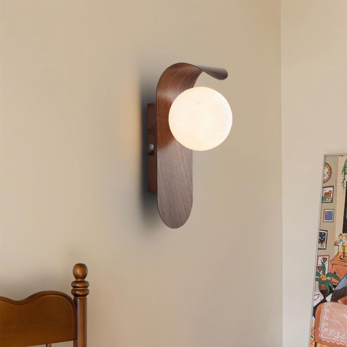 Carlyle Nordic Minimalistische IJzeren Houten Accent LED Wandlamp