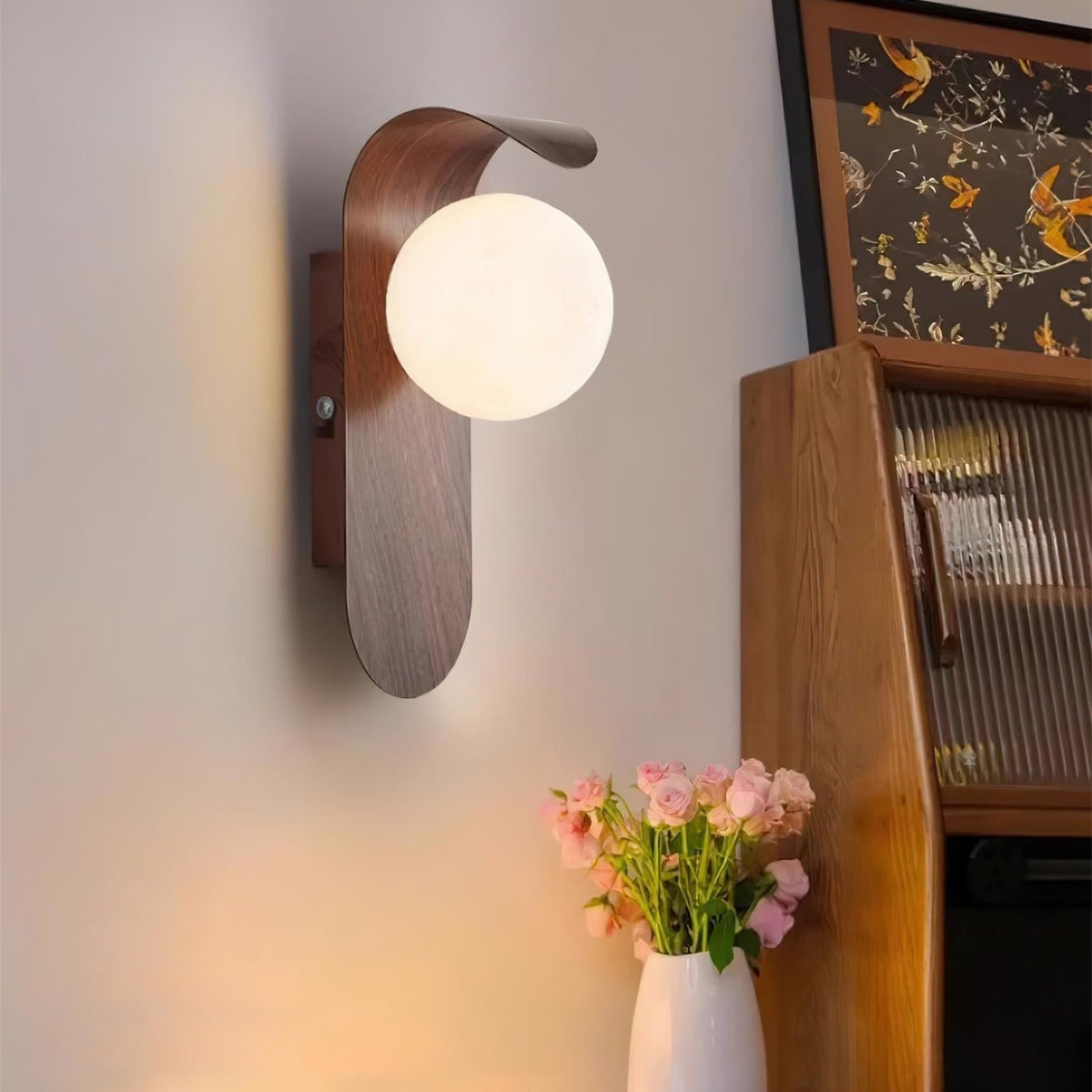 Carlyle Nordic Minimalistische IJzeren Houten Accent LED Wandlamp