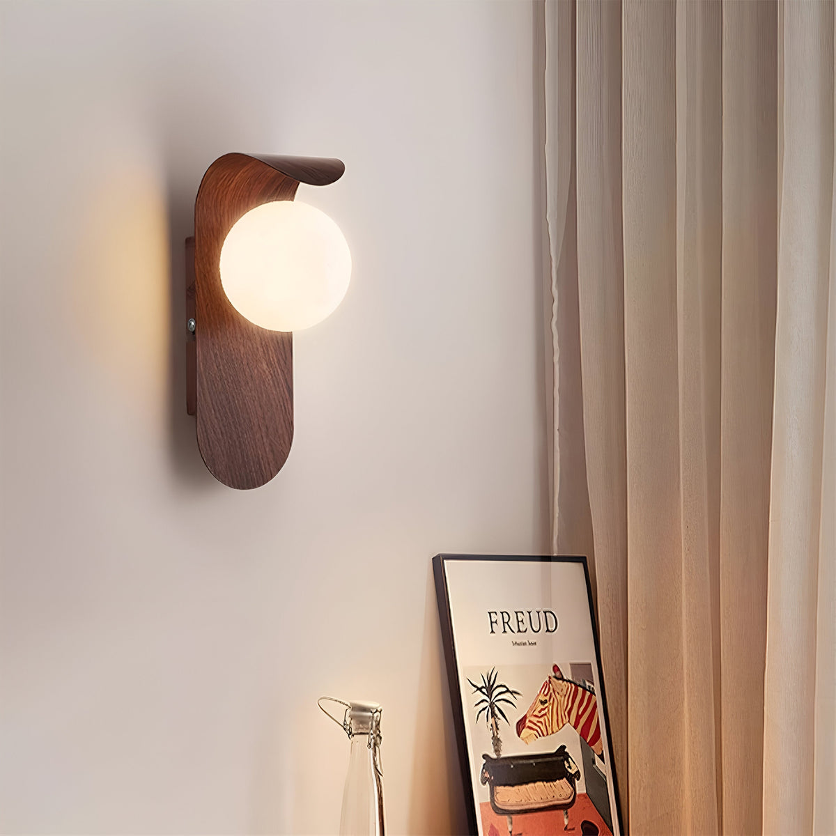 Carlyle Nordic Minimalistische IJzeren Houten Accent LED Wandlamp