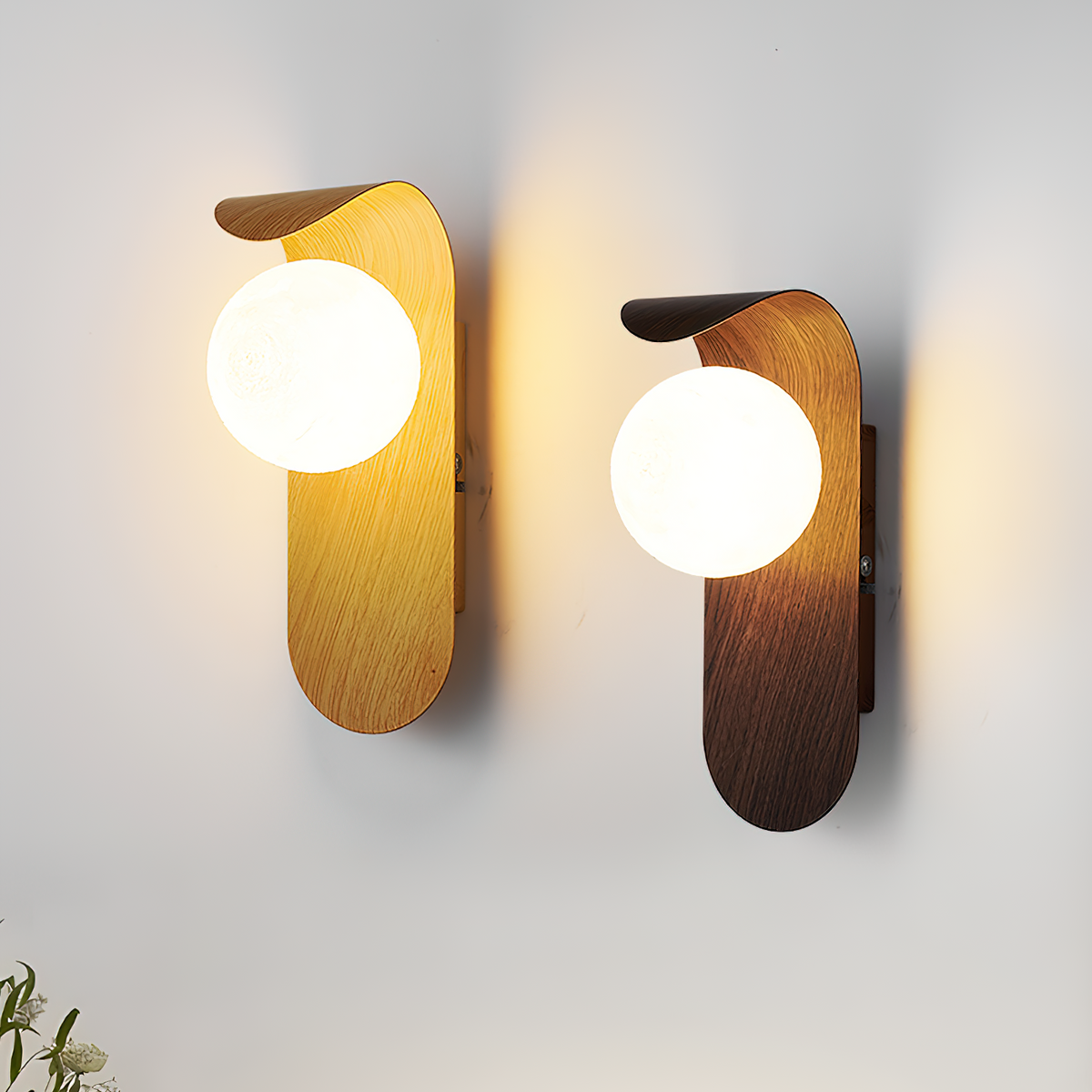 Carlyle Nordic Minimalistische IJzeren Houten Accent LED Wandlamp