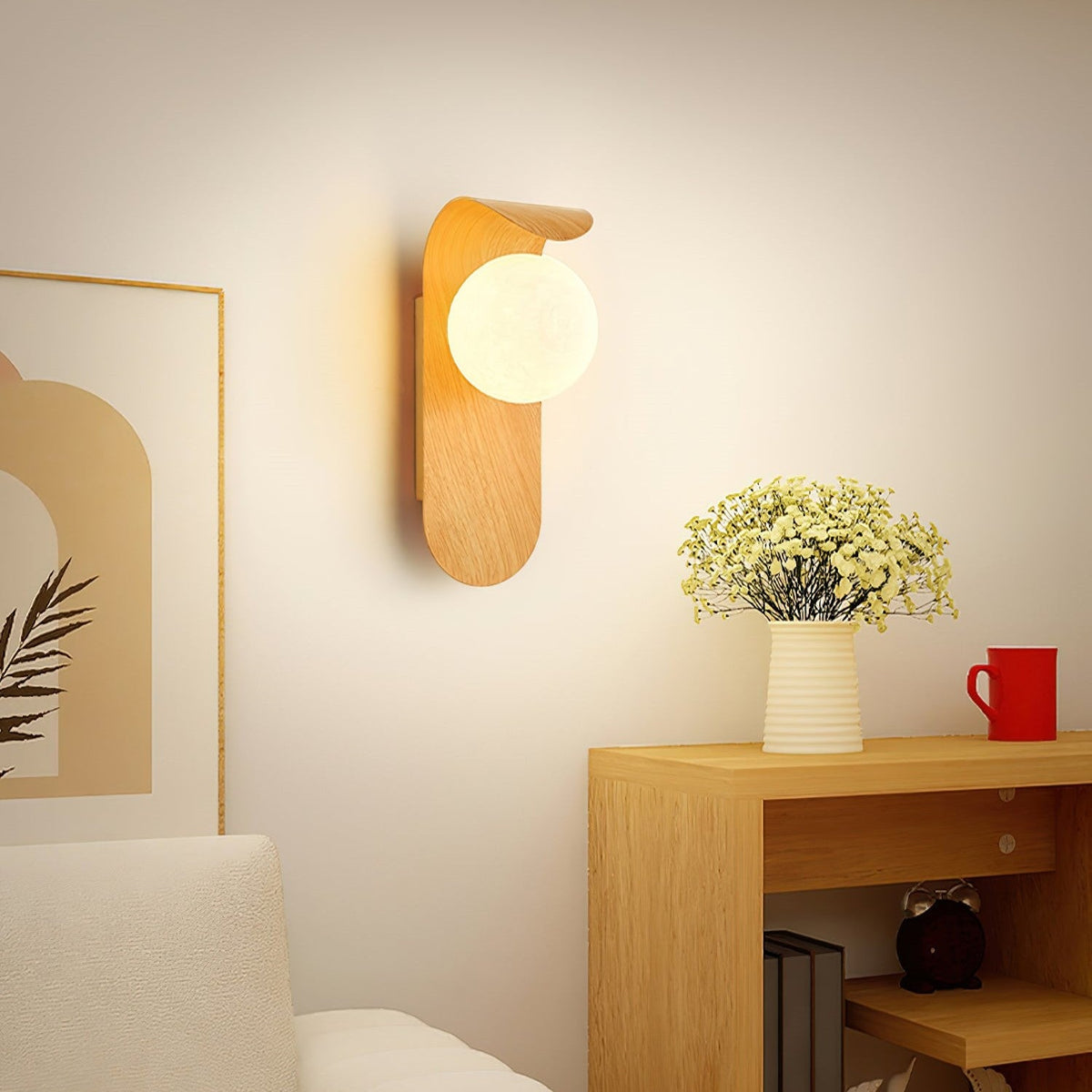 Carlyle Nordic Minimalistische IJzeren Houten Accent LED Wandlamp
