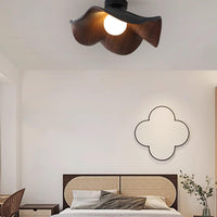 Moderne Plafondlamp Sculpturaal Hout Geïnspireerd Ontwerp