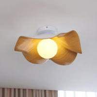 Moderne Plafondlamp Sculpturaal Hout Geïnspireerd Ontwerp