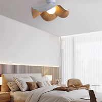Moderne Plafondlamp Sculpturaal Hout Geïnspireerd Ontwerp