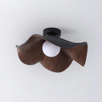 Moderne Plafondlamp Sculpturaal Hout Geïnspireerd Ontwerp