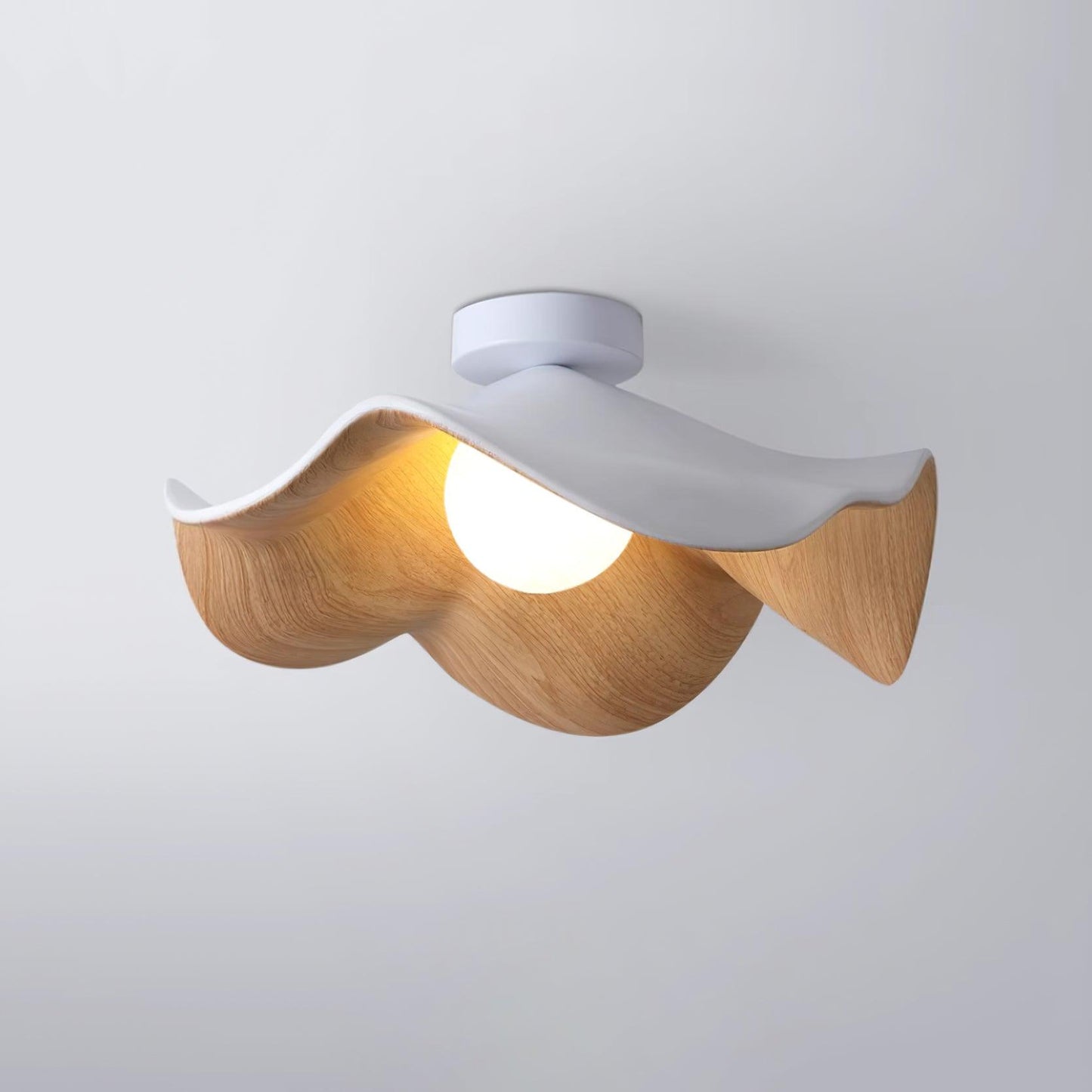 Moderne Plafondlamp Sculpturaal Hout Geïnspireerd Ontwerp