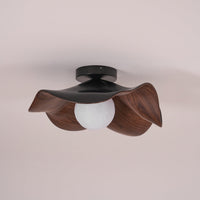 Moderne Plafondlamp Sculpturaal Hout Geïnspireerd Ontwerp