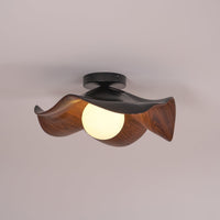 Moderne Plafondlamp Sculpturaal Hout Geïnspireerd Ontwerp