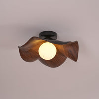 Moderne Plafondlamp Sculpturaal Hout Geïnspireerd Ontwerp