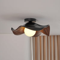 Moderne Plafondlamp Sculpturaal Hout Geïnspireerd Ontwerp