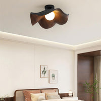 Moderne Plafondlamp Sculpturaal Hout Geïnspireerd Ontwerp