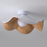 Moderne Plafondlamp Sculpturaal Hout Geïnspireerd Ontwerp