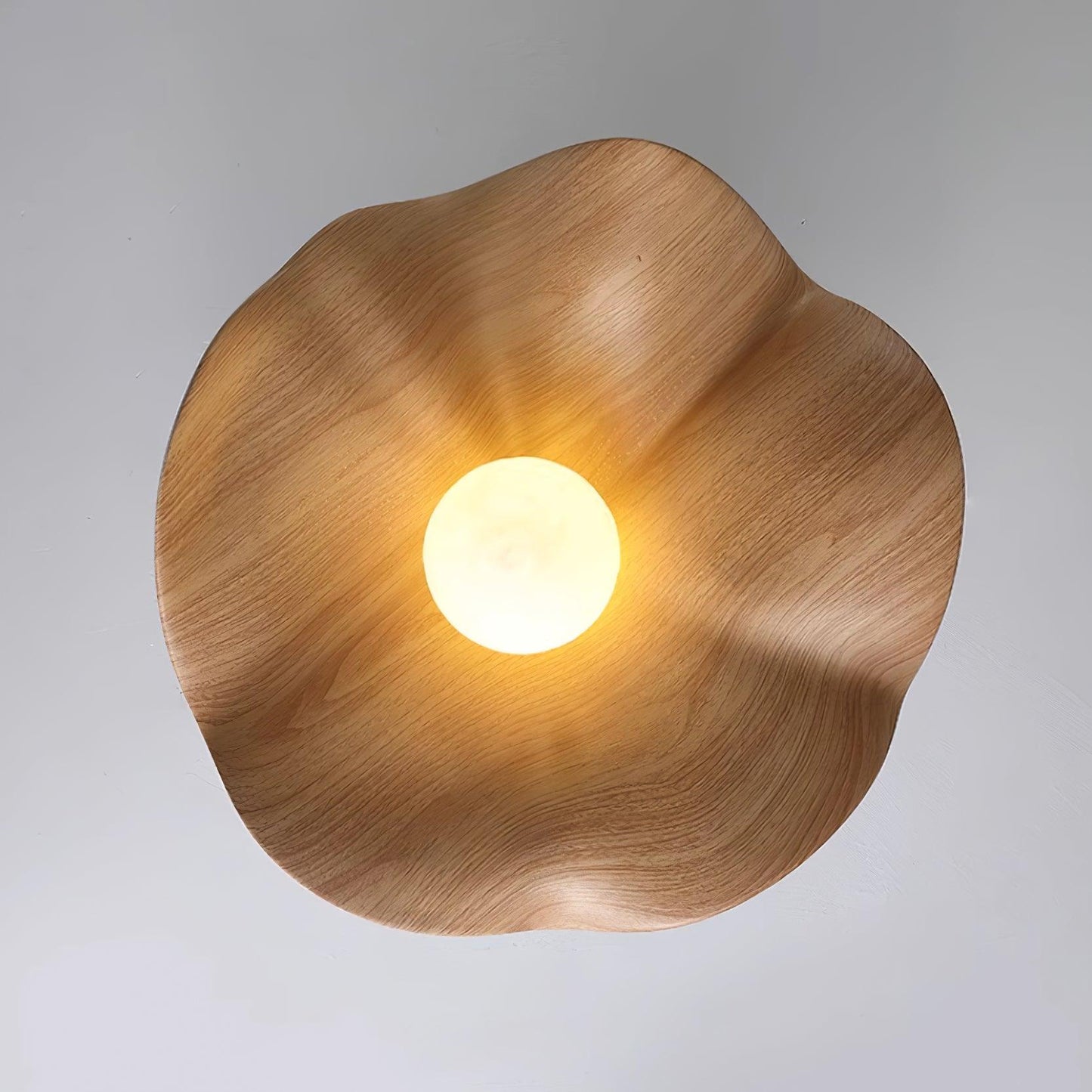 Moderne Plafondlamp Sculpturaal Hout Geïnspireerd Ontwerp