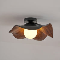 Moderne Plafondlamp Sculpturaal Hout Geïnspireerd Ontwerp
