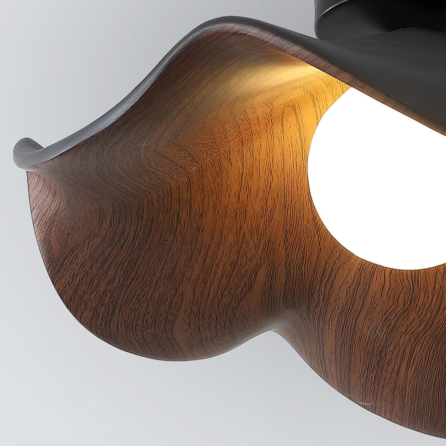 Moderne Plafondlamp Sculpturaal Hout Geïnspireerd Ontwerp