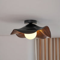 Moderne Plafondlamp Sculpturaal Hout Geïnspireerd Ontwerp