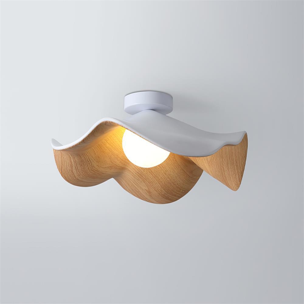Moderne Plafondlamp Sculpturaal Hout Geïnspireerd Ontwerp