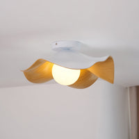 Moderne Plafondlamp Sculpturaal Hout Geïnspireerd Ontwerp