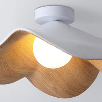Moderne Plafondlamp Sculpturaal Hout Geïnspireerd Ontwerp
