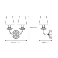 Axiom Wandlamp van Antiek Goudmetaal en Vintage Industrieel Stof