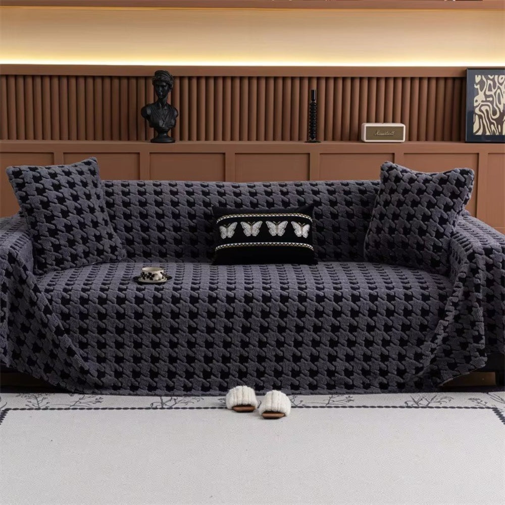 Cavalli Houndstooth Pluche Sofa Dekbedovertrek