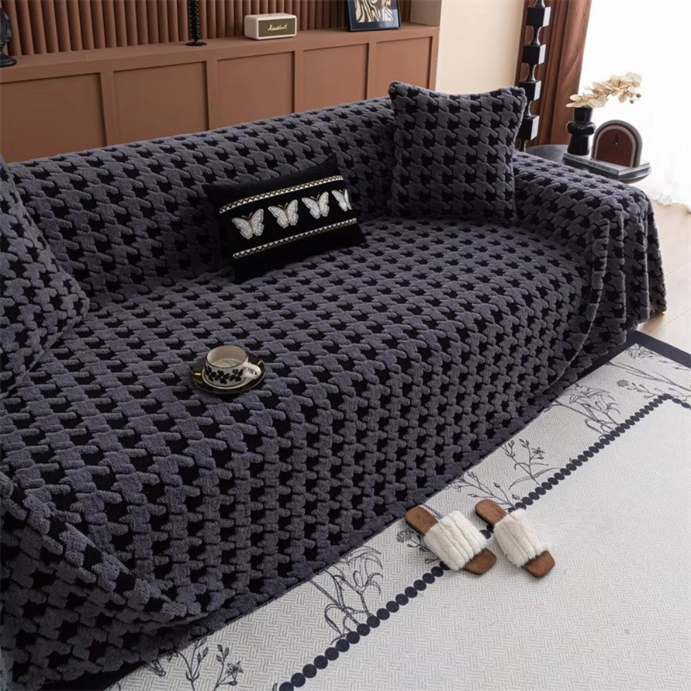 Cavalli Houndstooth Pluche Sofa Dekbedovertrek