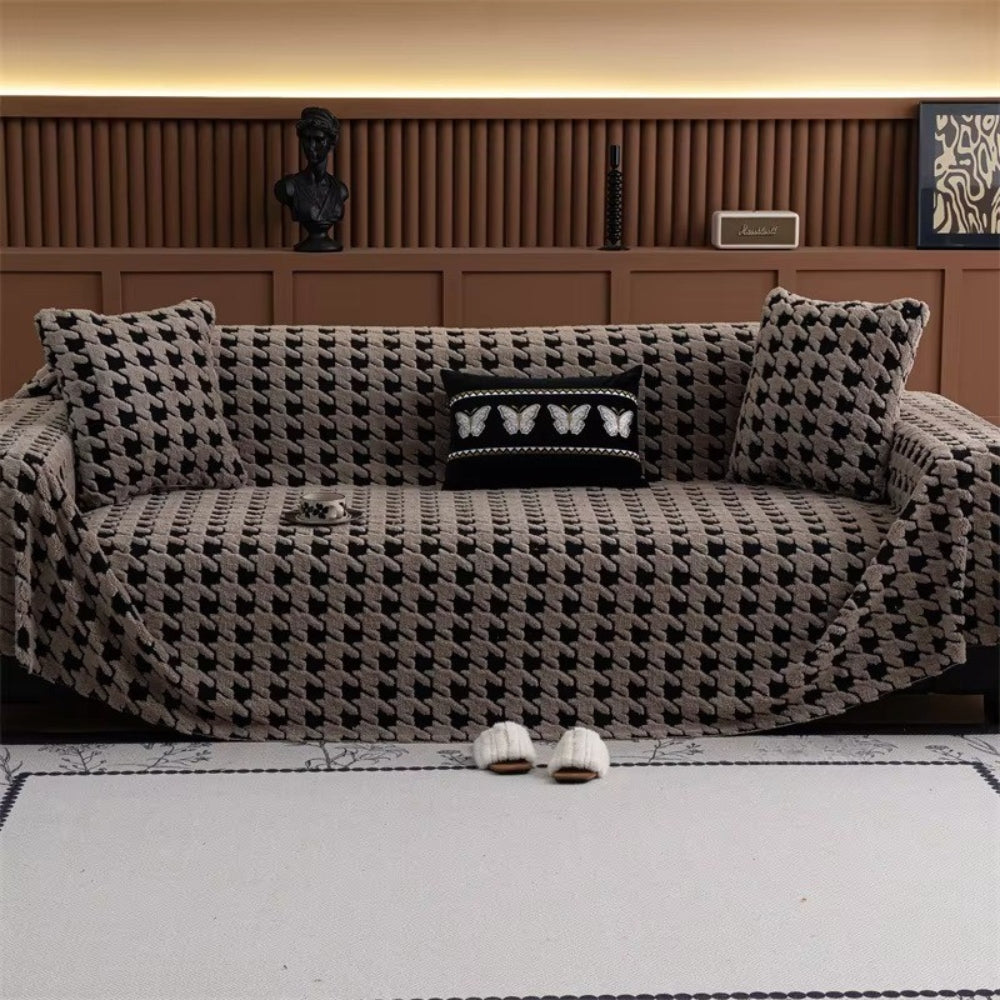 Cavalli Houndstooth Pluche Sofa Dekbedovertrek