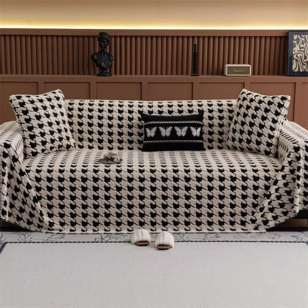Cavalli Houndstooth Pluche Sofa Dekbedovertrek