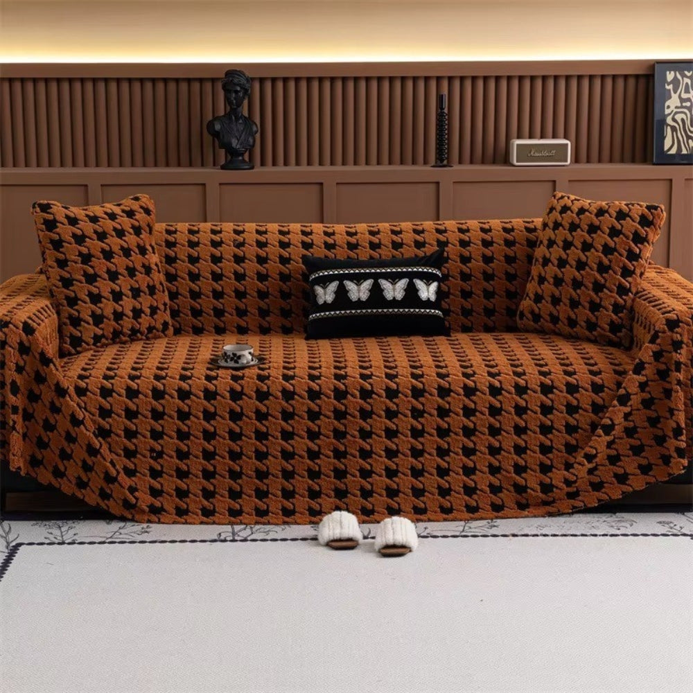 Cavalli Houndstooth Pluche Sofa Dekbedovertrek