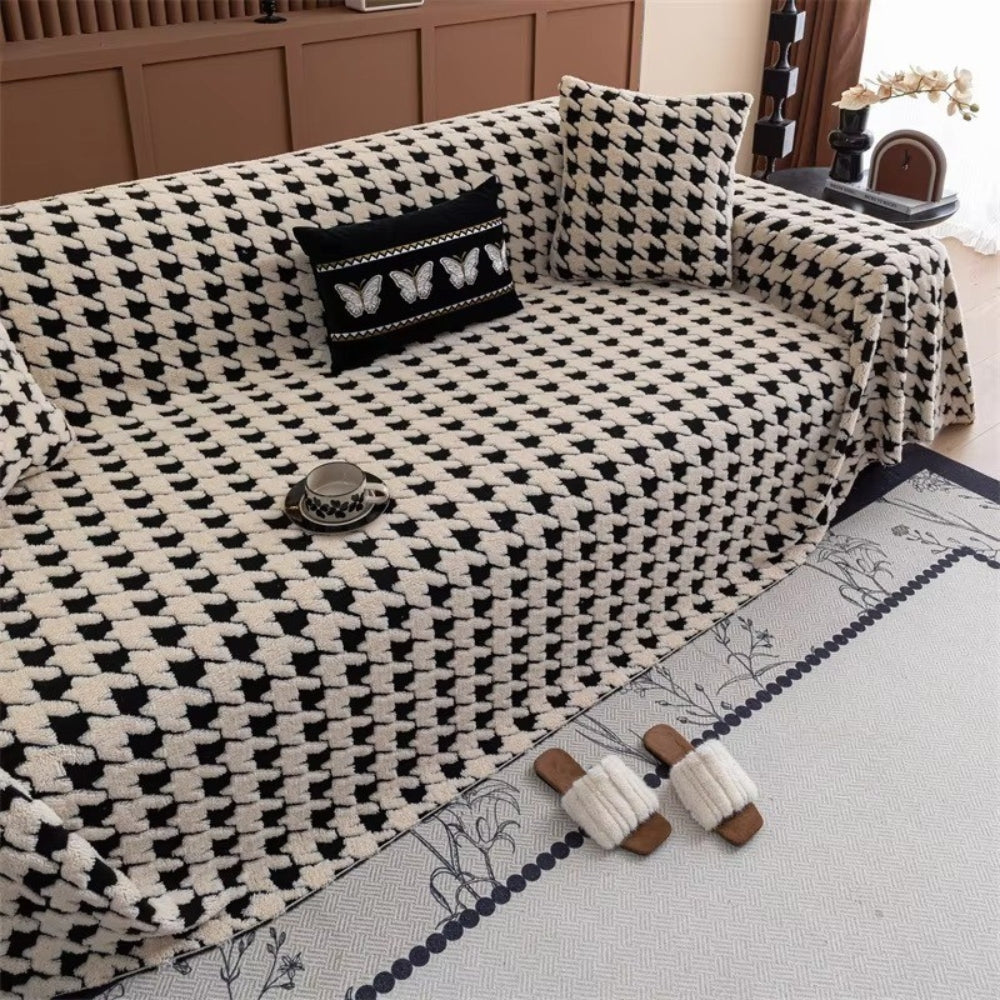 Cavalli Houndstooth Pluche Sofa Dekbedovertrek