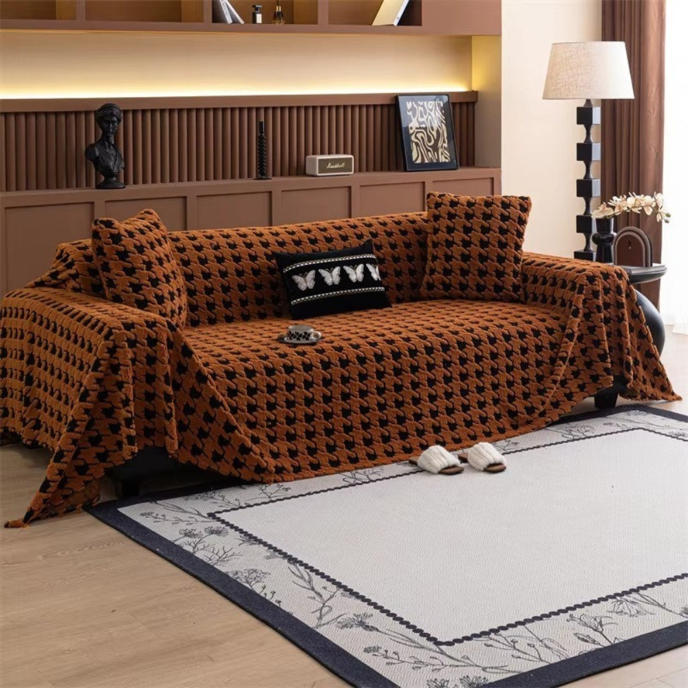 Cavalli Houndstooth Pluche Sofa Dekbedovertrek