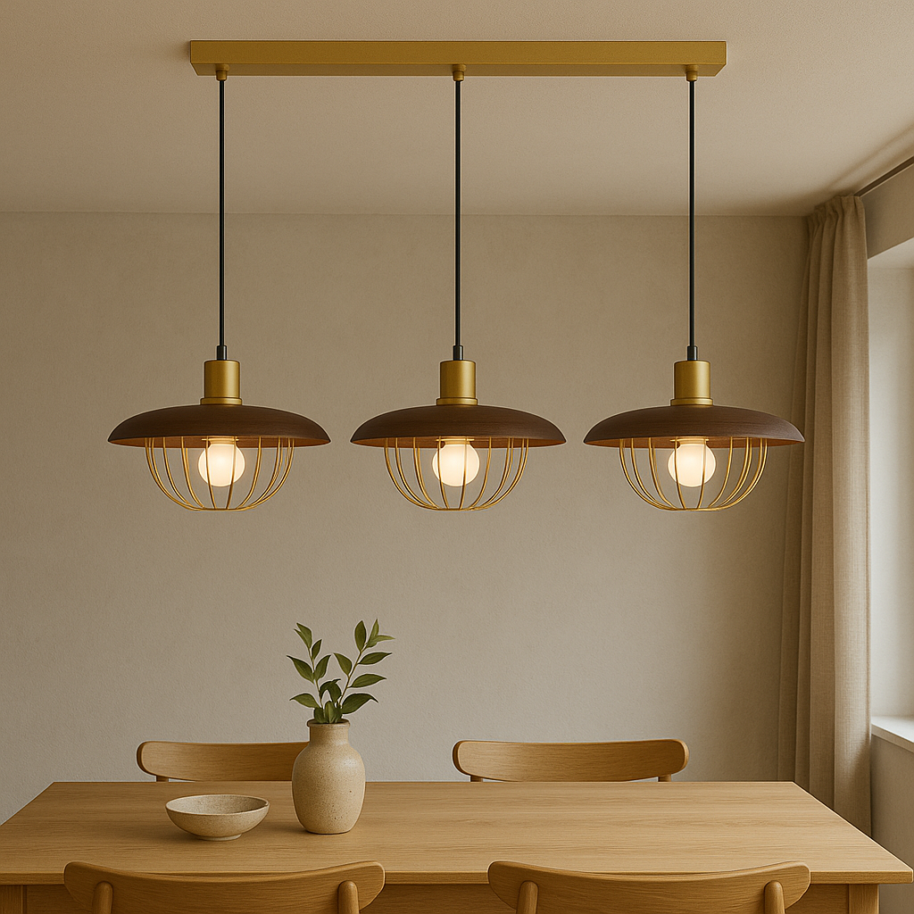 Noordse Houten Kooi Hanglamp