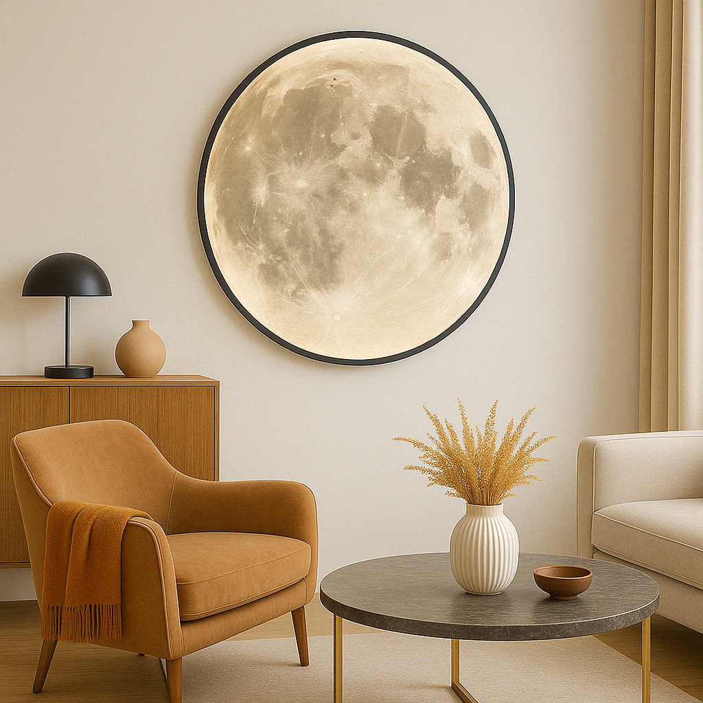 Lunara Maan Wandlamp Toont Realistische Kraterdetails En Zachte LED Glans