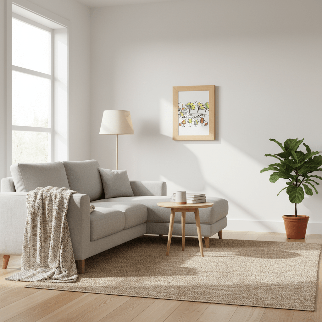 SKETCHBOX – Displayframe in houtlook met geïntegreerde opbergruimte