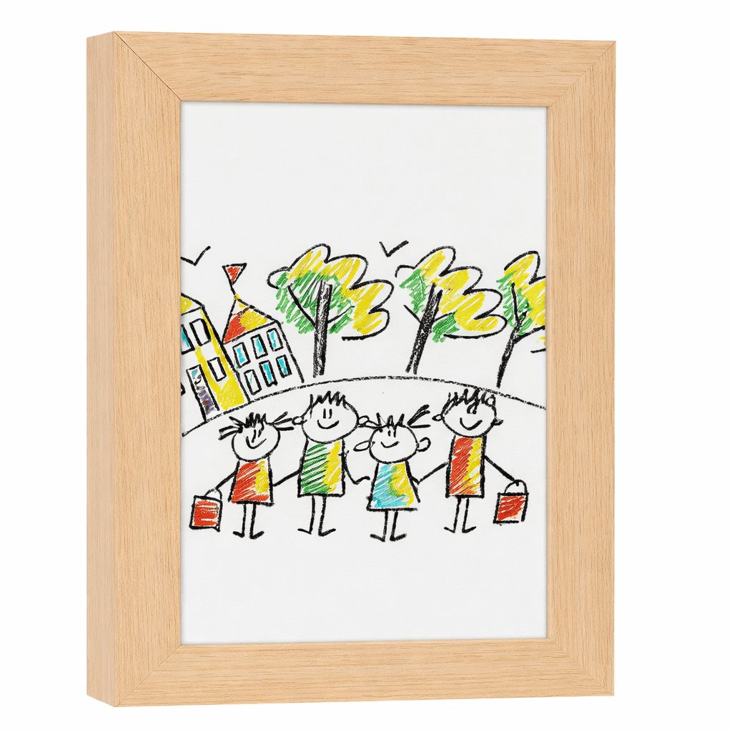 SKETCHBOX – Displayframe in houtlook met geïntegreerde opbergruimte