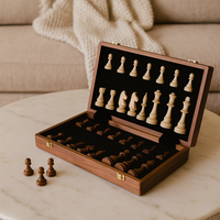 Regalis – Schaakset van hout met opvouwbaar toernooibord & opbergruimte