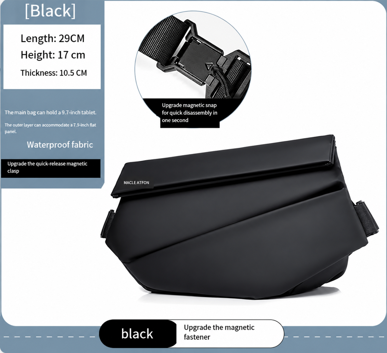 SlingPack | Doordacht ontwerp met drie grote vakken en meerdere snel toegankelijke zakken