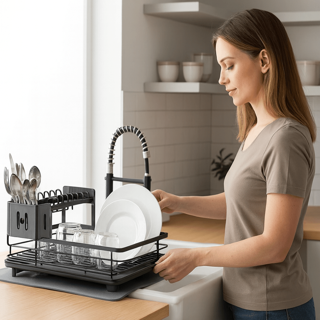 KITCHENFORM – Opvouwbaar afdruiprek van roestvrij staal, ruimtebesparend ontwerp voor moderne keukens