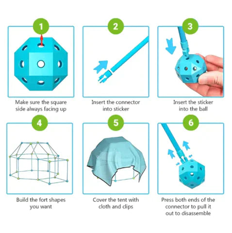 Bouwset voor Kinderen - Creatieve Forten en Tenten - Leuk Educatief Plastic Speelgoed!