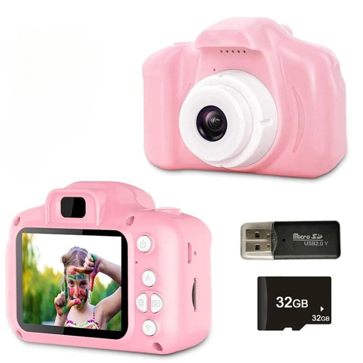 Fotocamera voor Kinderen met HD 1080p Video – Duurzaam, Valbestendig voor Leeftijd 3 en Ouder, Dubbele Camera Functie