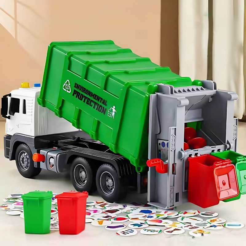 Educatief Speelgoed voor Kinderen Interactieve Eco-Vriendelijke Vuilniswagen voor Kinderen van 3-5 Jaar