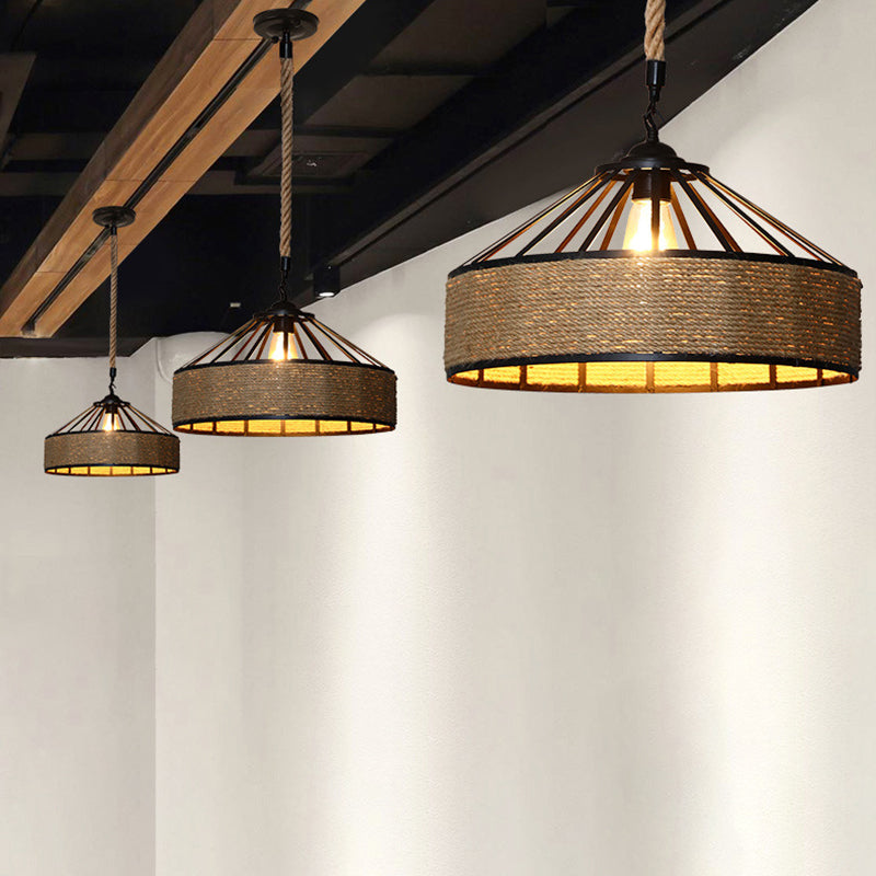 Classic Hennep Touw Rustieke IJzeren Hanglamp
