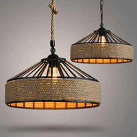 Classic Hennep Touw Rustieke IJzeren Hanglamp
