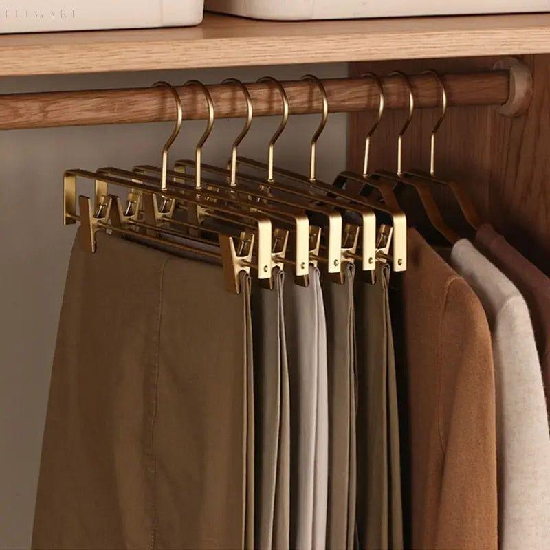 Ruimtebesparende Metalen Kledinghangers voor Broeken en Rokken met Antislip Clips
