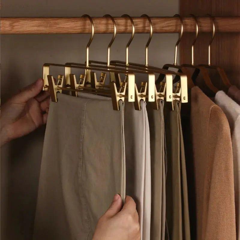 Ruimtebesparende Metalen Kledinghangers voor Broeken en Rokken met Antislip Clips