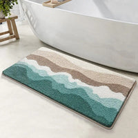 Coastal Wave Pattern Antislip Badmat