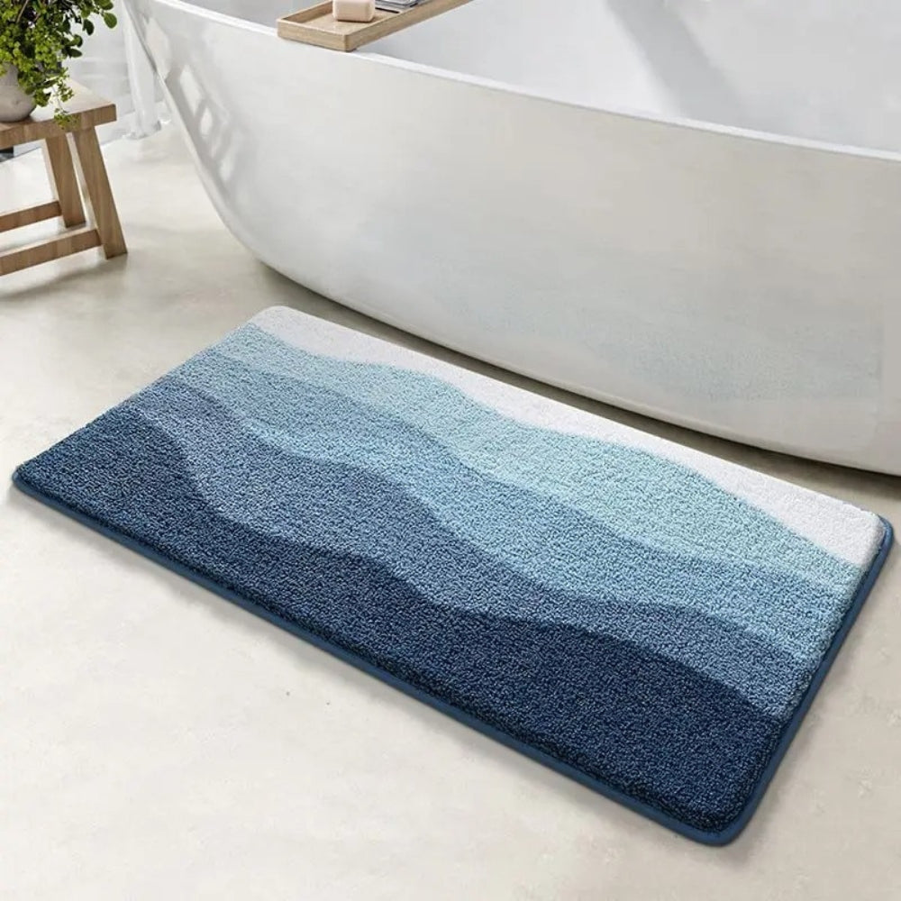 Coastal Wave Pattern Antislip Badmat