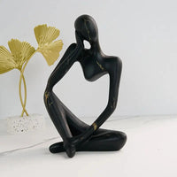 Abstracte Denker Sculptuur | Handgemaakte Hars Tafeldecoratie