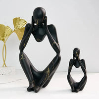 Abstracte Denker Sculptuur | Handgemaakte Hars Tafeldecoratie