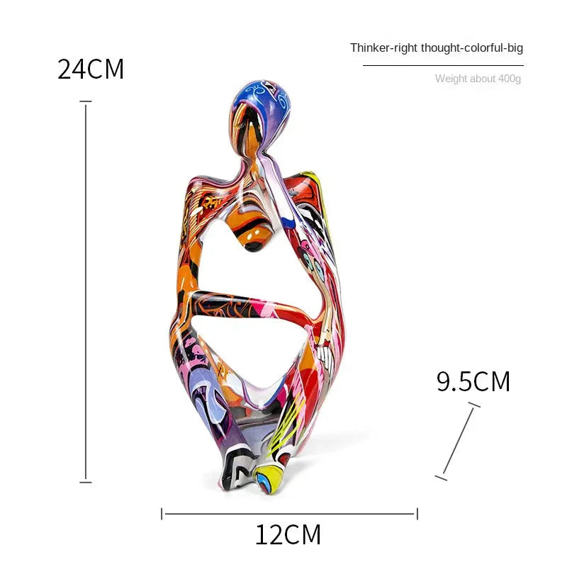 Abstracte Denker Sculptuur | Handgemaakte Hars Tafeldecoratie